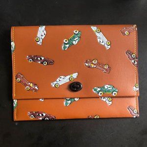 Coach Leather Racing Car-Print Envelope/Clutch